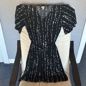A New Day Black and White Midi Dress